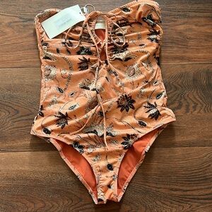 ULLA JOHNSON Minorca Maillot one piece swimsuit primrose